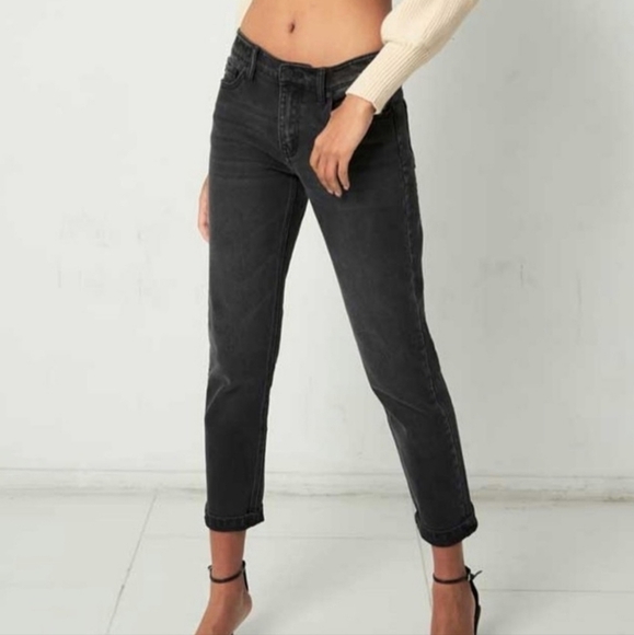 Kancan | EUC Ilia High Rise 90's Straight Leg Jeans Black Faded Size 1 / 24 - Picture 1 of 6